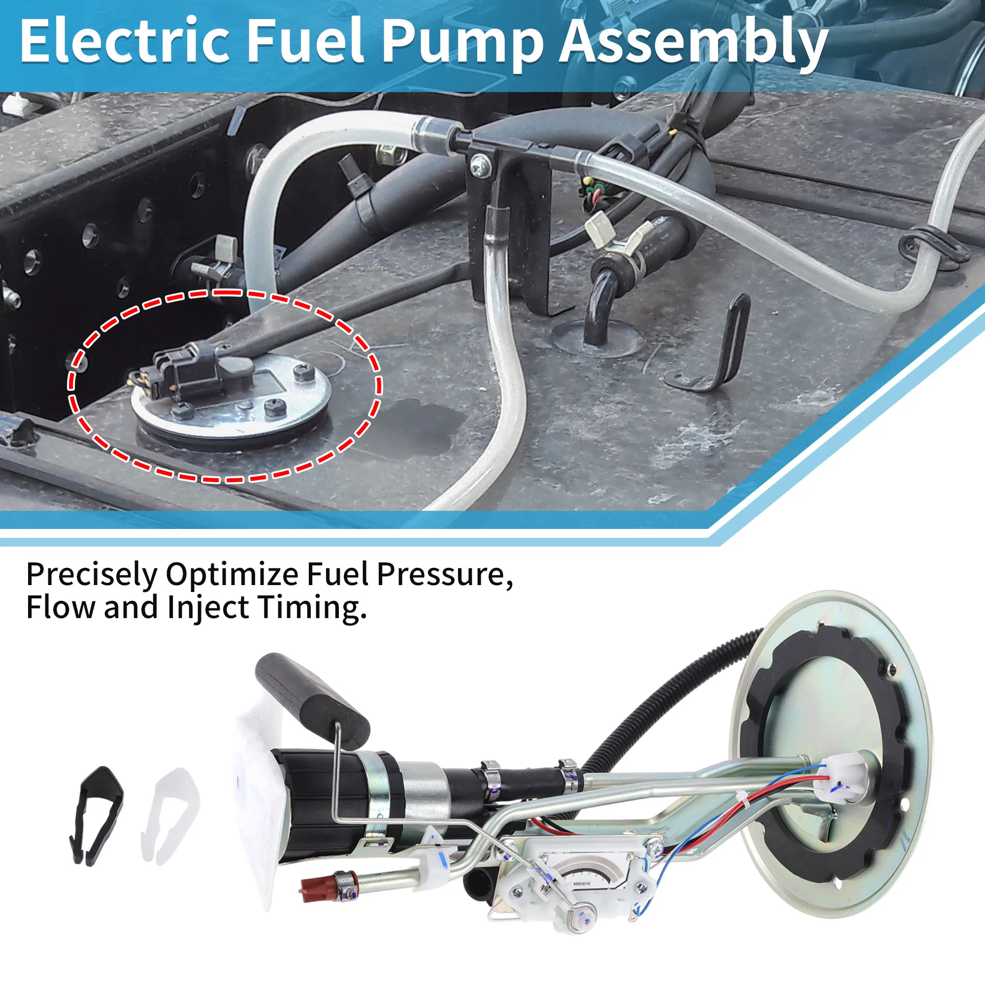 

X Autohaux Electric Fuel Pump Assembly No.E2237S/F85Z9H307BA Fuel Filter Pump Module for Ford F-150 1999-2003 F-250 1999