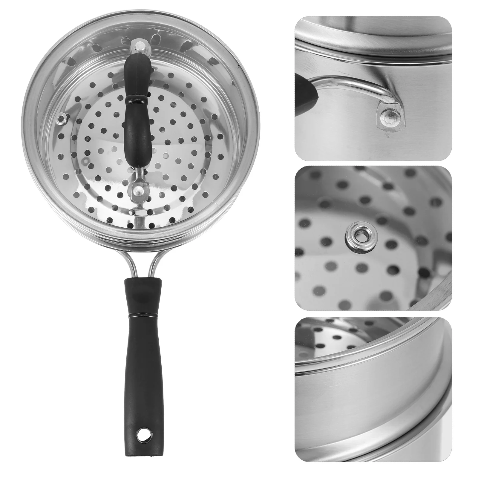 

1pc Stainless Steel Thick Pot Heavy Duty 2-In-1 Cooking Pot For Baby Food Milk Soup Saucepan Kitchen Cookware