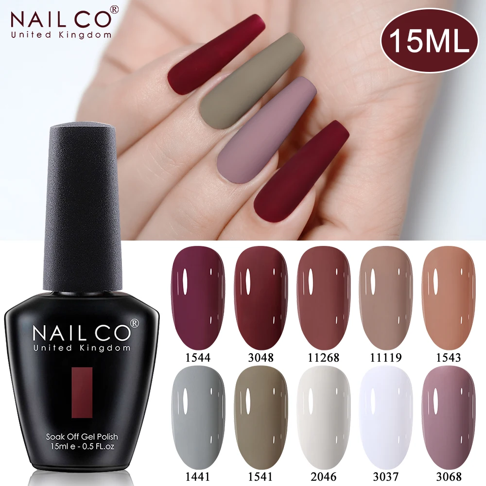 NAILCO جيل للأظافر البولندية الخريف اللون منتج عالي الجودة مسمار الفن نقع قبالة الأشعة فوق البنفسجية هلام طلاء الأظافر ورنيش هلام ورنيش قاعدة ماتي #1