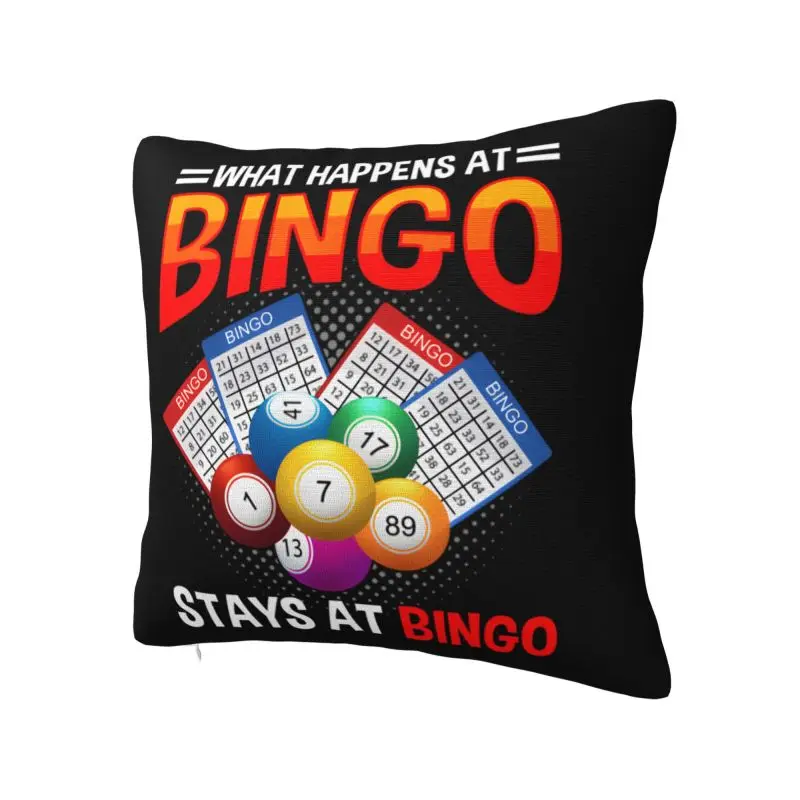 Bingo Gamer Balls Card Gambler Quote Cushion Cover 55x55cm Polyester Pillow Case for Sofa Car Pillowcase Living Room Decoration