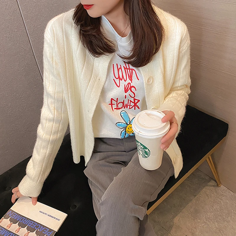 Purple Knitted Sweater Women Fashion Casual Long Sleeve Straight Button Cardigan Solid Elastic Vertical Pit Stripe Fall Jumpers