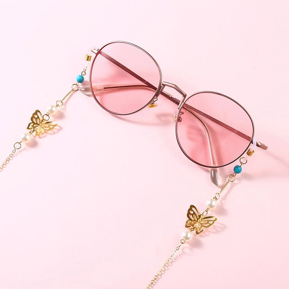 

1Pcs Stylish Butterfly Eyeglass Chain Golden Anti-Slip Long-Lasting Material for Traveling and Work Eyeglass Chain