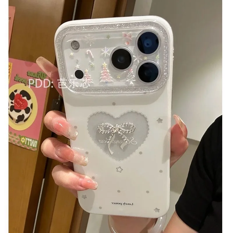 

4 шт. для iphone 17 Pro Max Рождественская елка наклейка в виде снежинки DIY высококачественное внешнее украшение тисненая наклейка