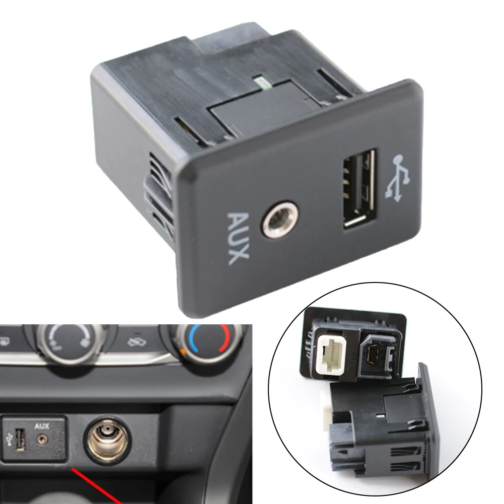 Audio Socket Car AUX Interface Car Audio Installation Cable Non-deformable Structure Convenient Cable Extension