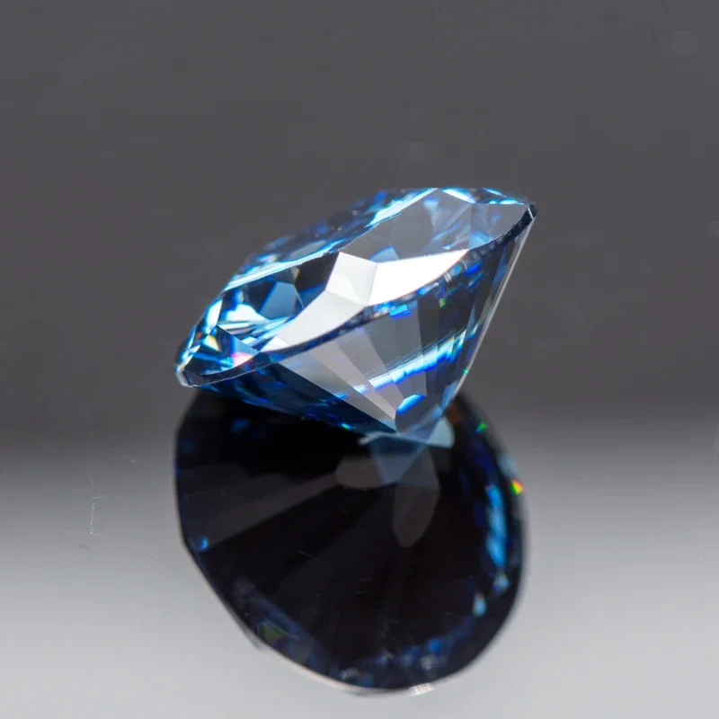 Moissanite Stones Primary Colours Royal Blue Round Shape Special Sakura DIY Jewelry Making Materials with Cut GRA Certificate