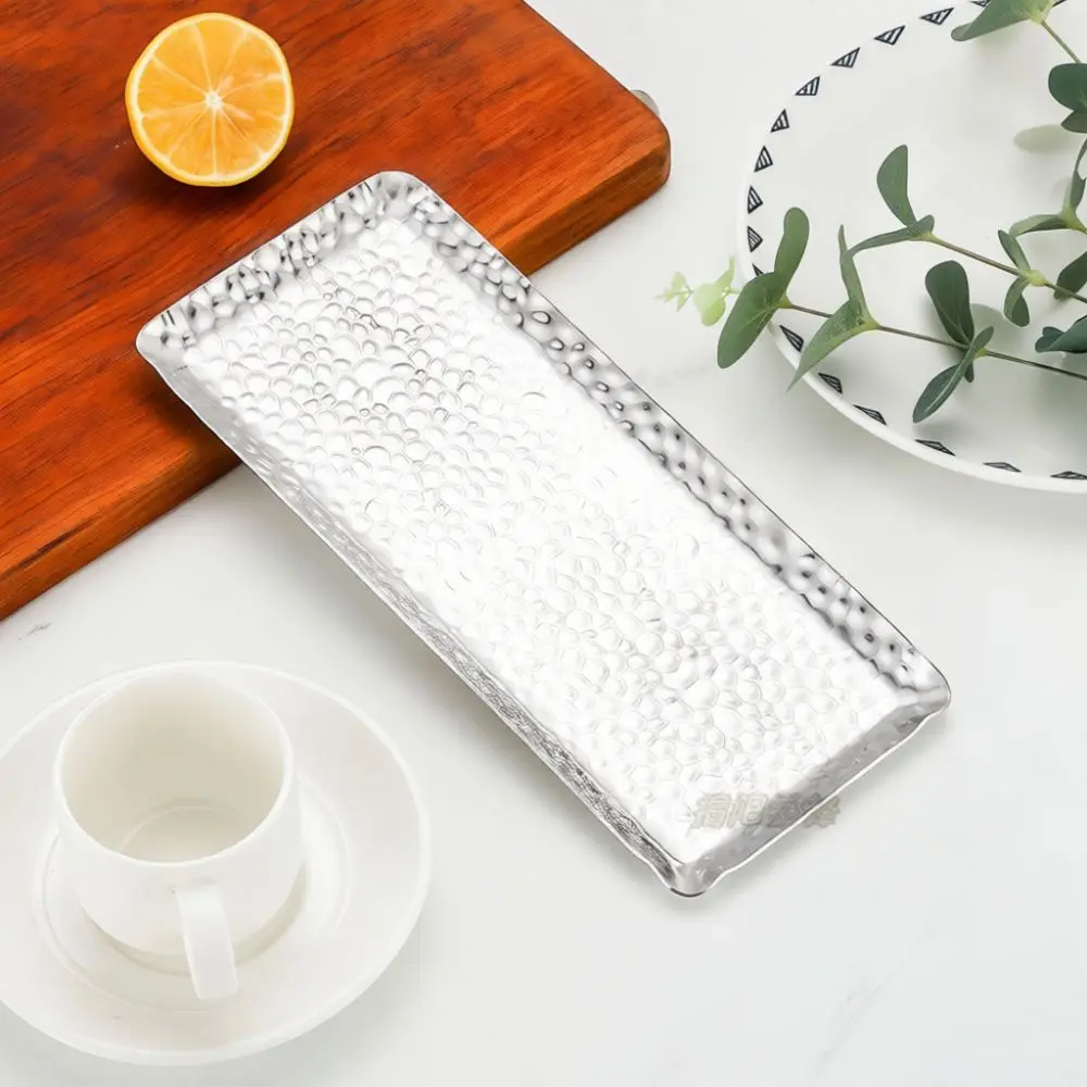 Creative 304 Stainless Steel Fan Shape Serving Dish Fish Tail Snack Plate Hotel Buffet Kitchenware Table Decoration