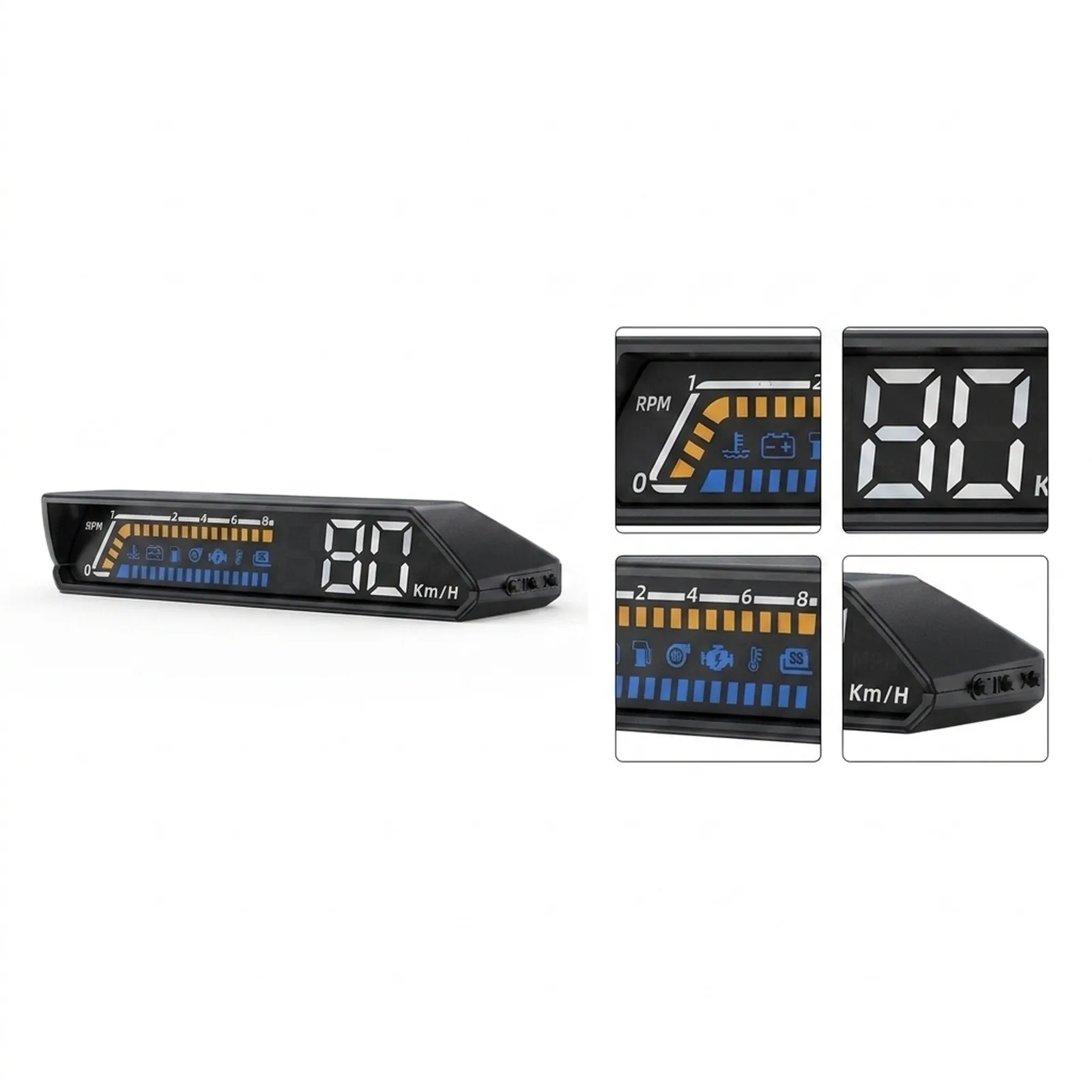 Easy To Use for obd2 Car Head Up Display HUD Gauge Dual-screen Linkage for obd2 Interface Universality ABS+PC Easy