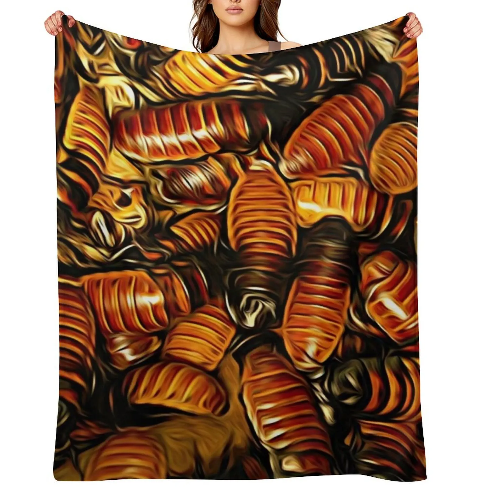 

Golden Autumn Cockroaches Throw Blanket for sofa Fashion Sofas Decorative Beds Blankets Sofas Of Decoration Blankets