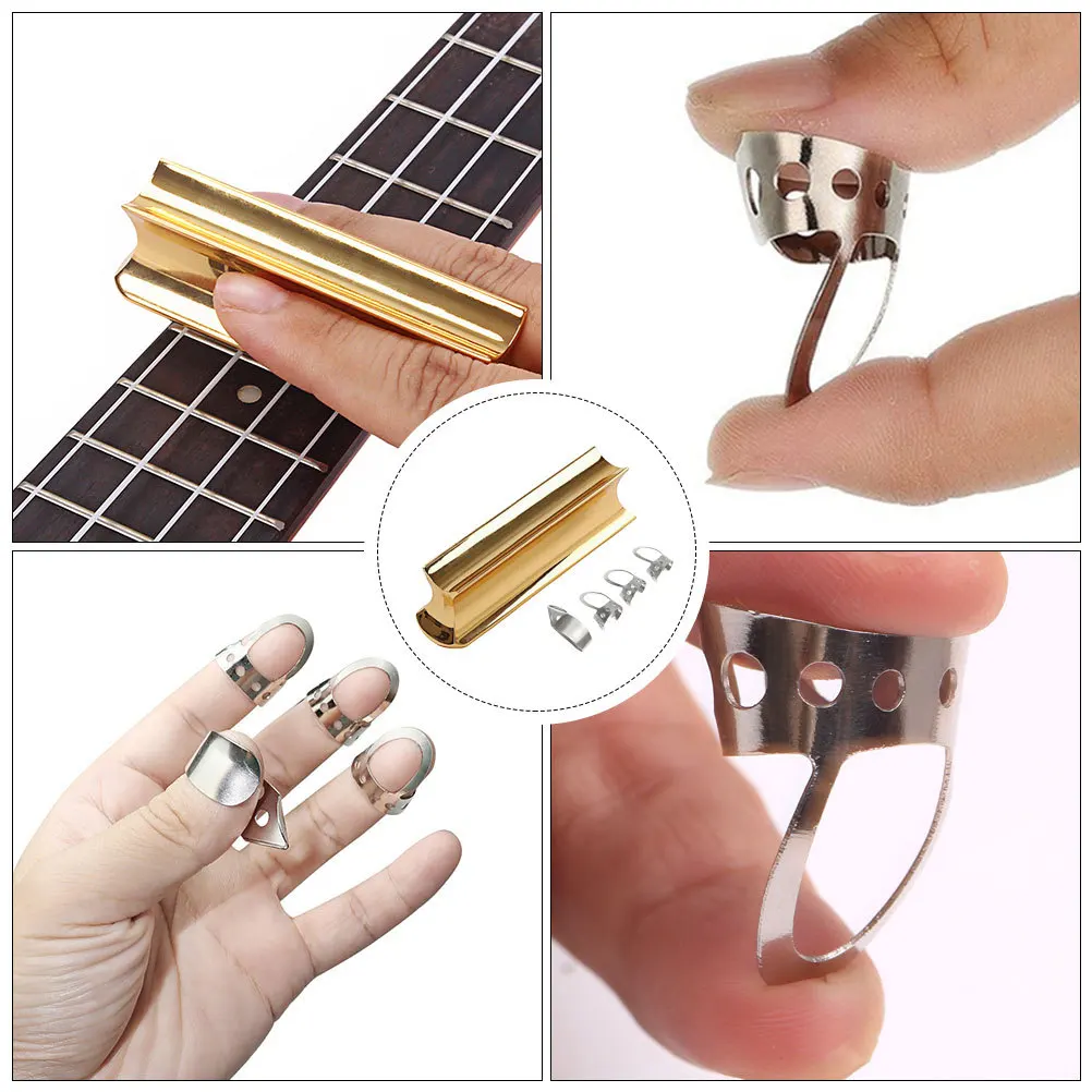 

5Pcs Electric Guitar Slide Stainless Steel Tone Bar Durable Guitar Picks Tool Practical Clear Bright Tone Sustain