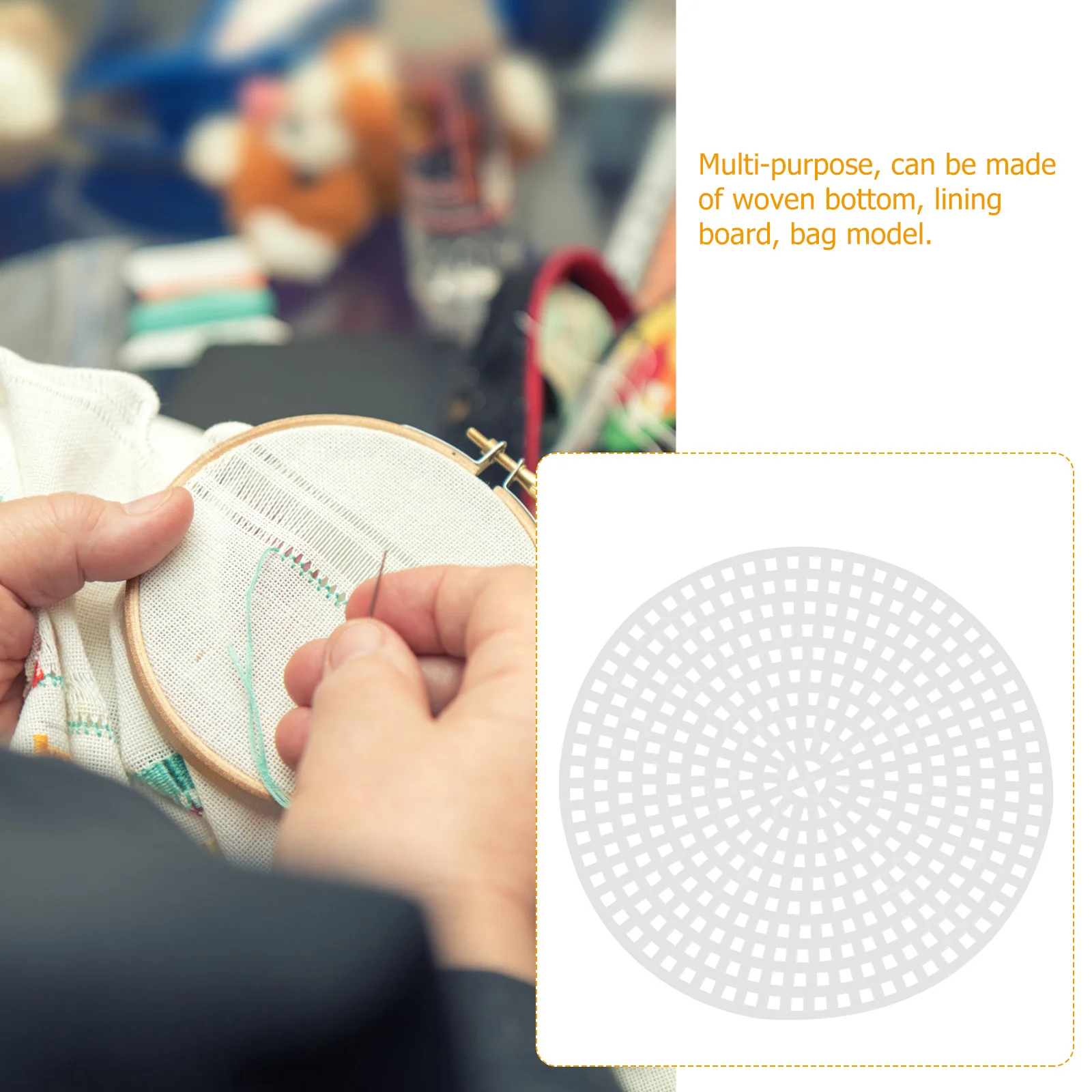 30 قطعة لوحة شبكية مستديرة بغرز متقاطعة 7.7 سنتيمتر ورقة بلاستيكية قابلة للقطع لتقوم بها بنفسك حقيبة أسفل بطانة المشاريع الحرفية الأبيض متعددة الأغراض