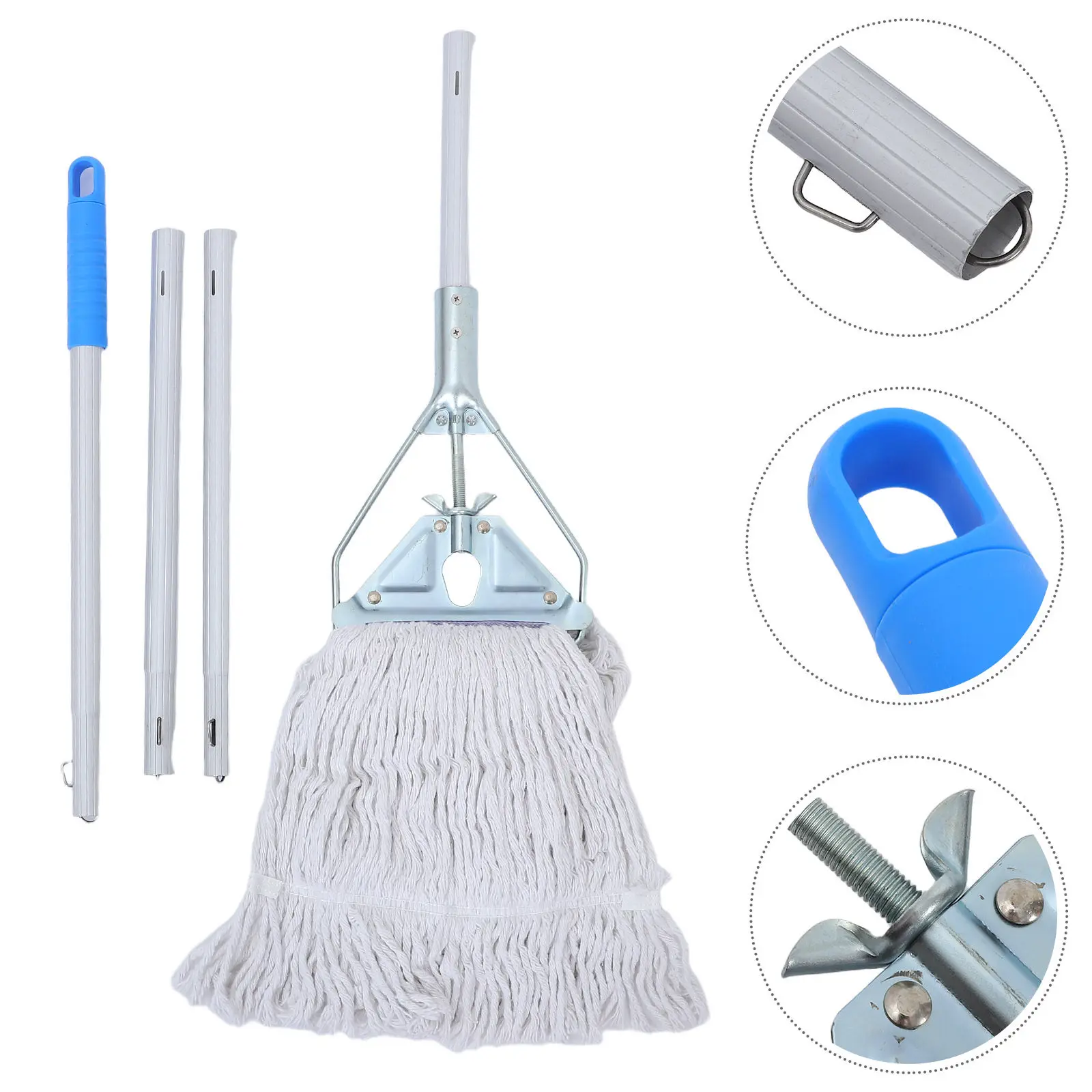 

1 комплект: Сменная треугольная насадка для швабры, 4-секционная, съемная, для тяжелых условий эксплуатации, коммерческая, с зажимами, промышленного класса