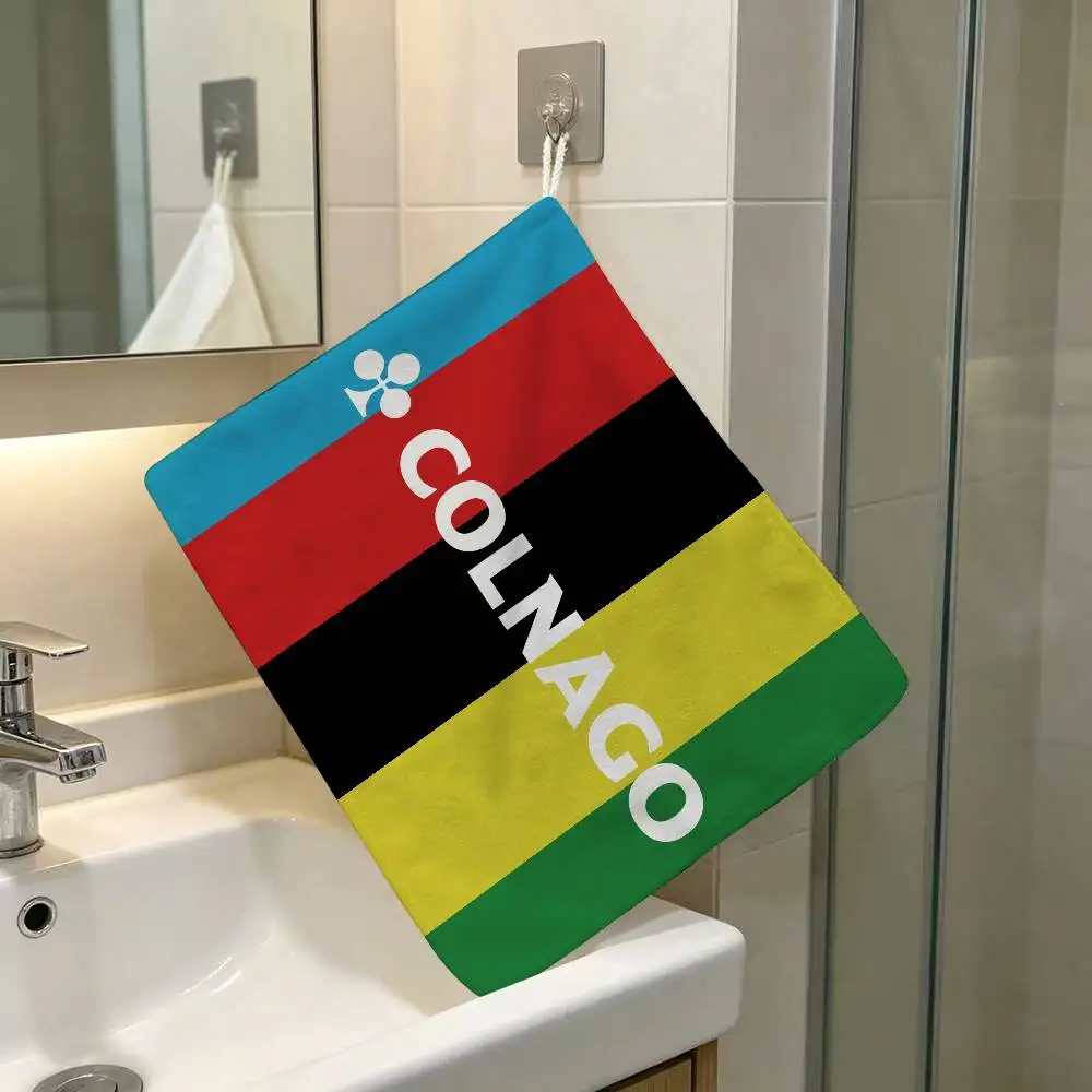 Racing C-ColnagoS Bicycle Logo Polyester Cotton Hanging Kitchen Towel Skin Friendly Hand Wiping Towel For Hotel Cafe Household