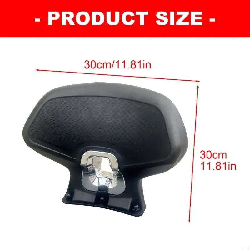 Rear Passenger Backrest Cushion Back Rest for NWG150, Shaped PU Padded Support with Metal Base for Daily Road H9EE
