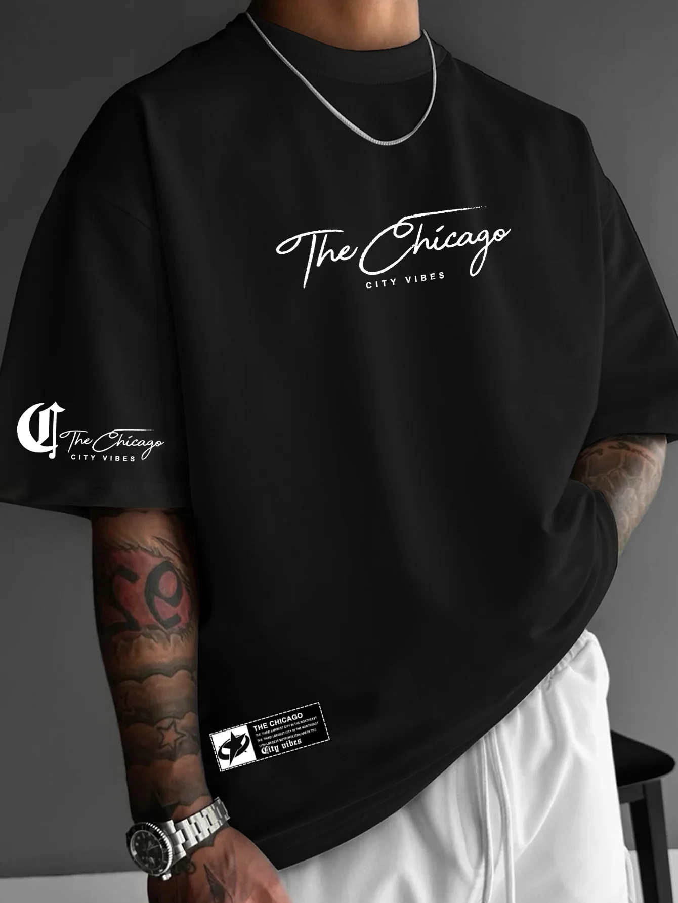 Chicago City Signature Oversized Streetwear T-Shirt