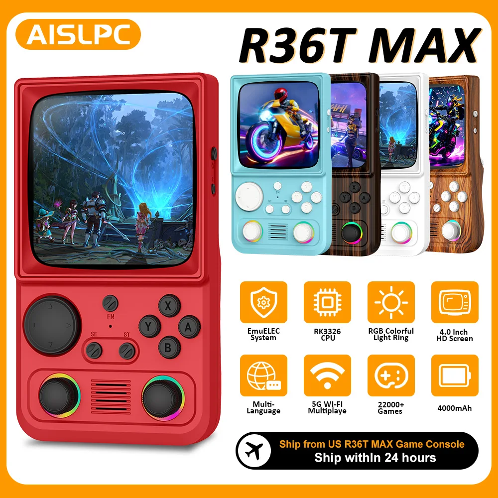 

Портативная игровая консоль EmuEMEC System R36T MAX Retro TV с 20000+ играми, Wi-Fi, мультиплеером, 4.0-дюймовым IPS-экраном и функцией видео-плеера.