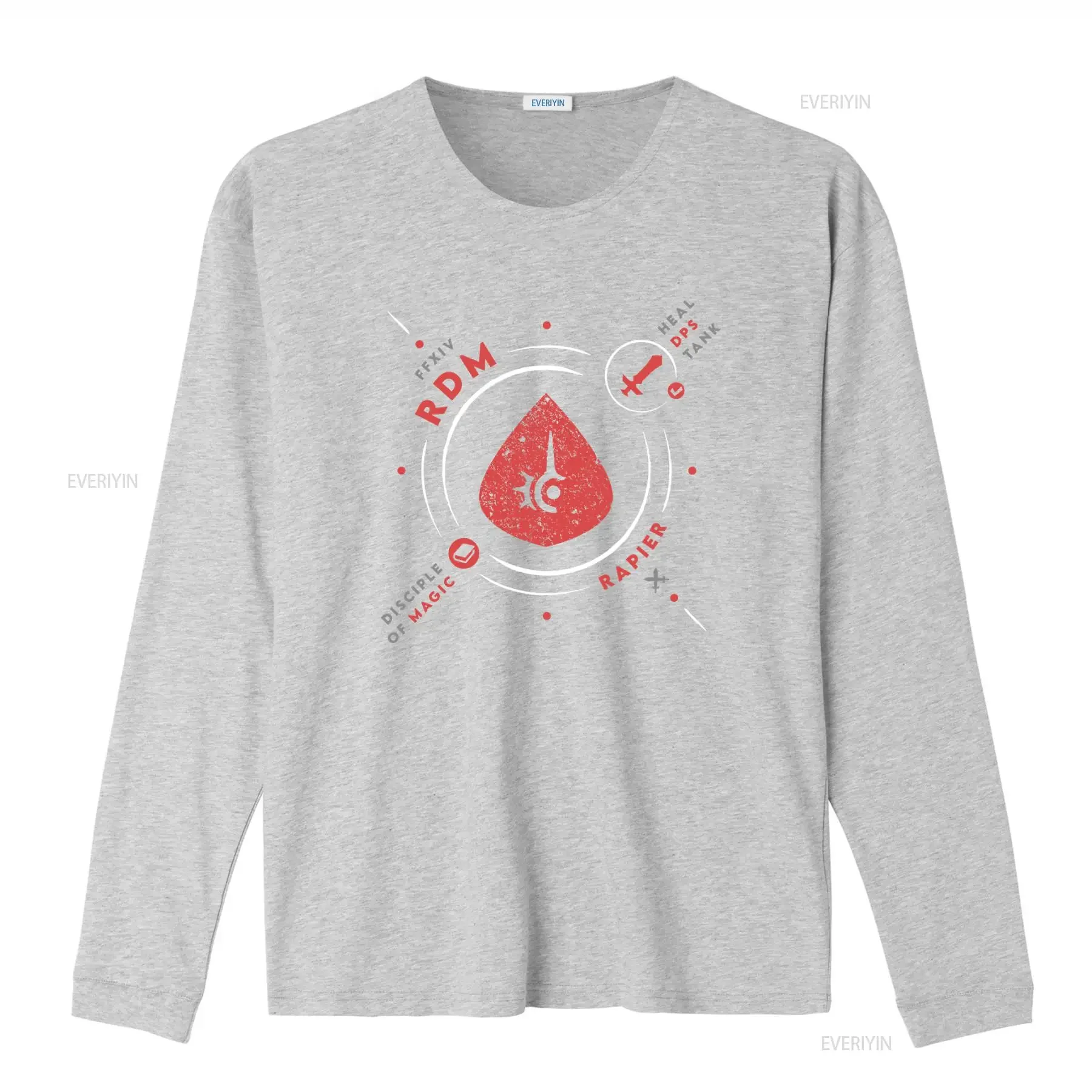Ffxiv Inspired Red Mage Rdm Life Dps Job Ff14 Mmo Gamer T Shirt vintage Washed graphic Unisex Casual Stylish Breathable fashion view 4