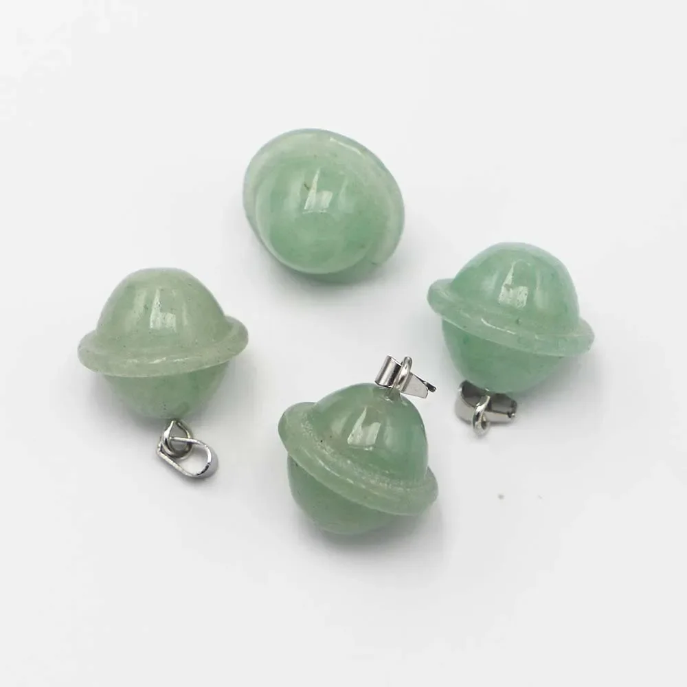 1 قطعة 16x18 مللي متر الطبيعية شبه حجر كريم قلادة جديد الأقمار الصناعية الكواكب سديم افينتورين شكل الحلوى عقد دي اي واي أقراط #1