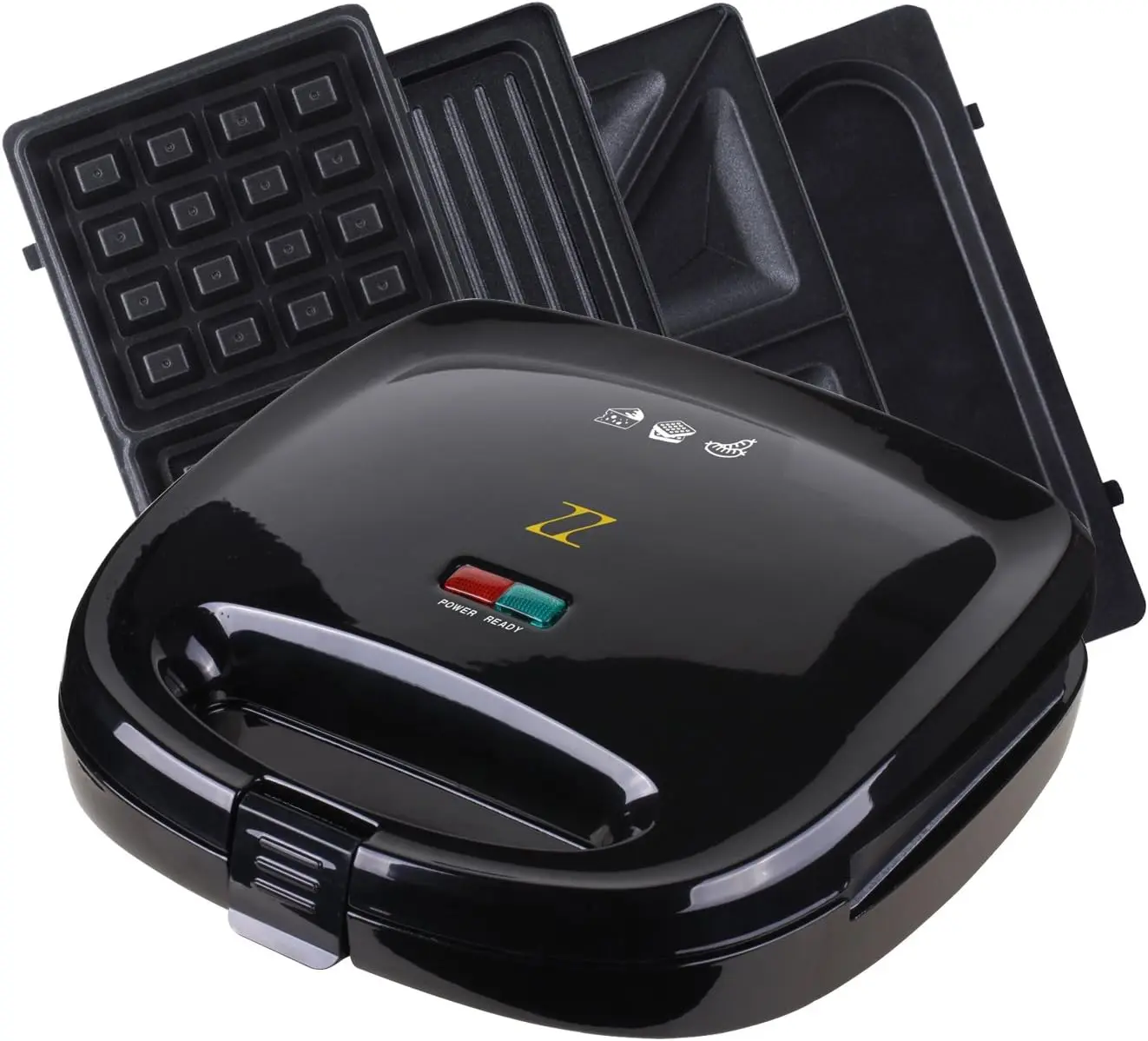 

Breakfast Sandwich Maker with Removable Non-Stick Cooking Plates for Quick & Easy Meal Preparation S6141A-B