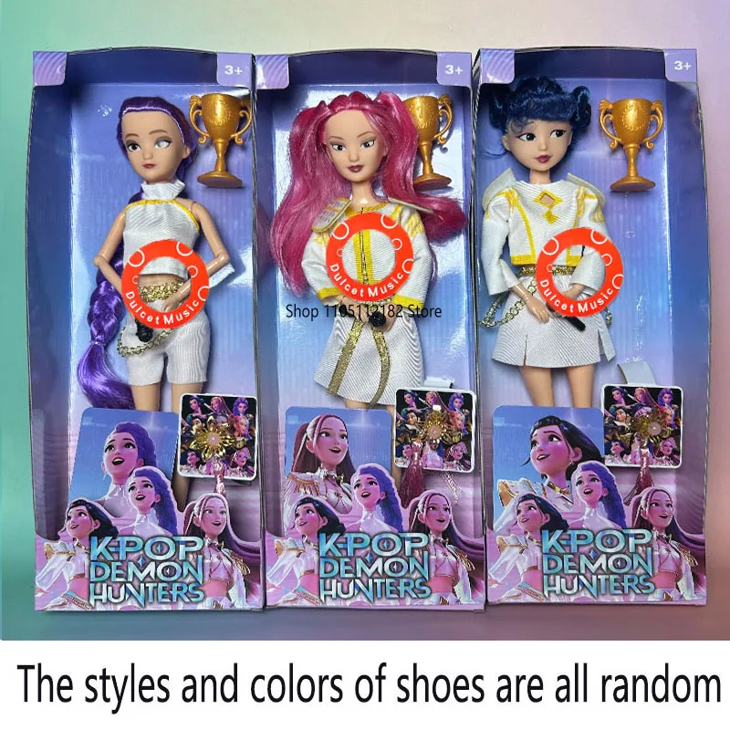 新しいK-POP鬼滅少女グループアニメドール1.5インチ12関節人形音楽祭付き子供向けギフト友達へのプレゼント