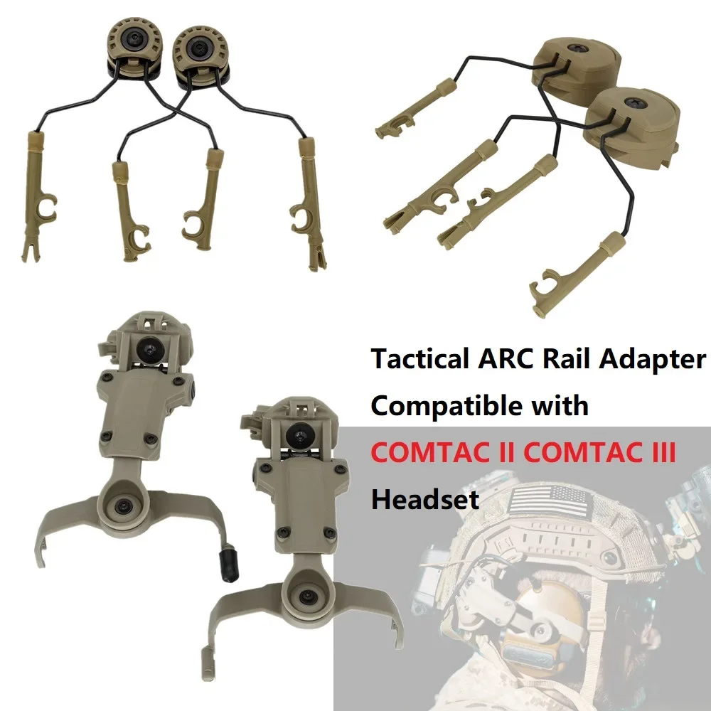 

Tactical Helmet Bracket Rail Mount Kit ARC Helmet Rail Adapter for Tactical Headphone COMTAC II COMTAC III Airsoft Headset