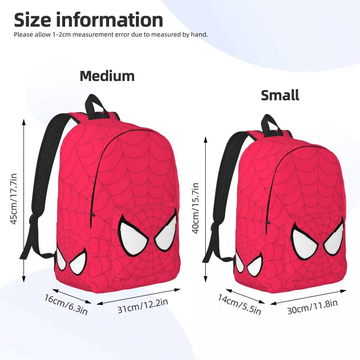 Marvel SpiderMan For Girls Boys Large Capacity Student Backpack Lightweight waterproof Backpack 15.7in 17.7in