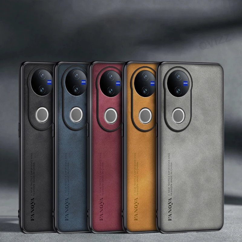 

Leather Case for vivo V50 5G V 50 Frosted Silicone Protection Hard Shockproof Full Camera Luxury Phone Cover vivoV50 5G V2427