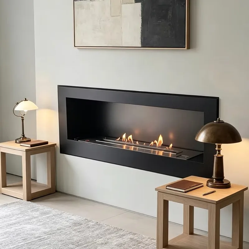 Modern Built-In Automatic Fireplace with Stainless Steel & Metal Construction for Commercial Use xyl