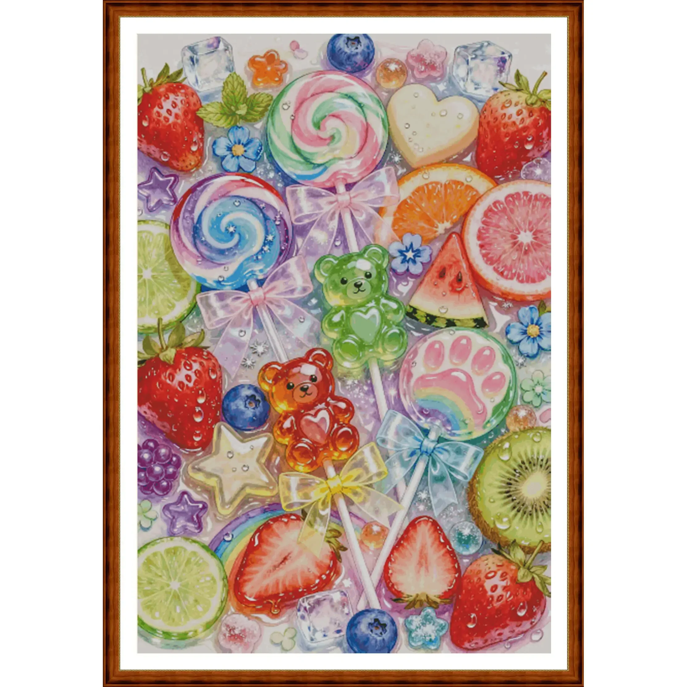 [ZZ8561-Summer Fruit] Stamped Cross Stitch Kit 11CT 14CT 16CT 18CT Printed Canvas Cotton Thread Embroidery Needlework Wall Decor