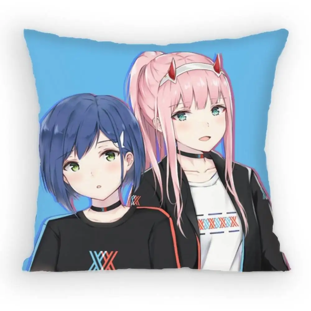Darling In The Franxx Ichigo Pillow Case Anti-dustmite Pillowcase Invisible zipper silky Sofa cushion cover for bedroom