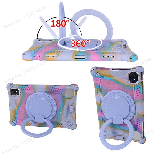 Imagen 2 del producto Para TCL Tab 10S 10L Funda de tableta de 10,1 pulgadas Funda protectora para niños para TCL Tab 10 MAX Fundas de 10,36 pulgadas Funda con soporte de silicona