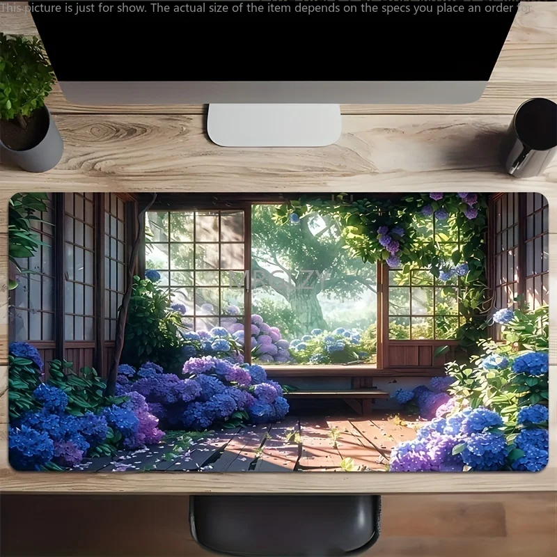 لوحة ماوس كوخ زهرية كبيرة الحجم قاعدة مطاطية مضادة للانزلاق ملحقات مكتب الكمبيوتر لوحة ماوس للمكتب والألعاب حصيرة لوحة المفاتيح ديكور البساط #3