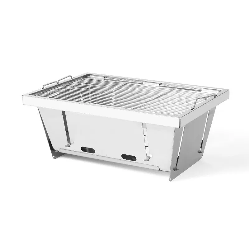 Outdoor integrated portable charcoal 304 stainless steel folding can be matched with igt table