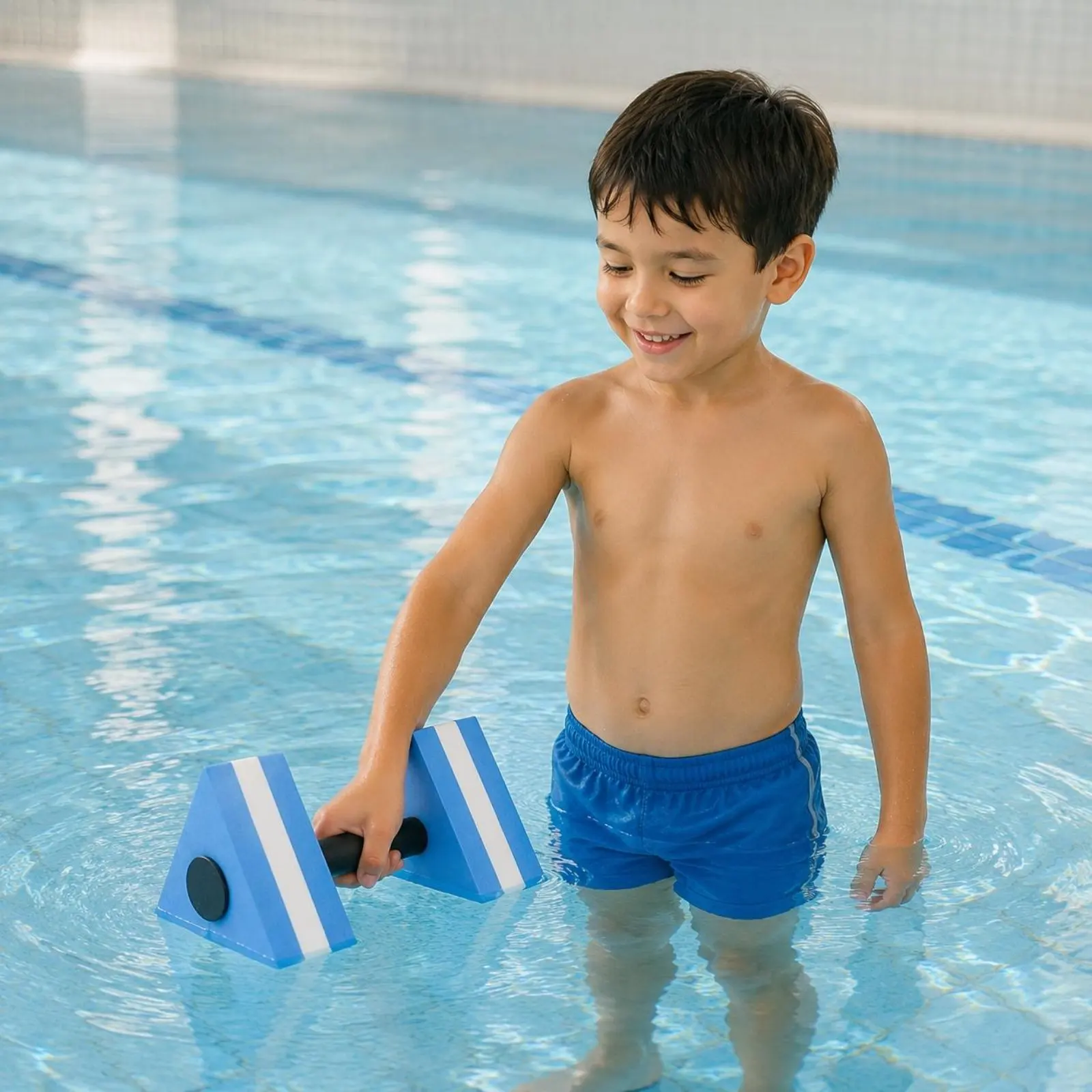 Triangle Water Dumbbell Easy to Grip EVA Water Dumbbell Lightweight Water Jogging for Children, Swimming Training Pool view 6