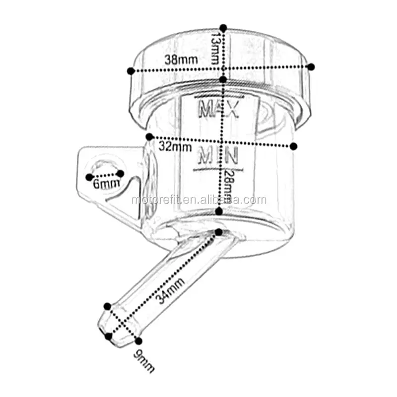 Universal Bike Front Rear Brake Fluid Tank Reservoir Oil Cup