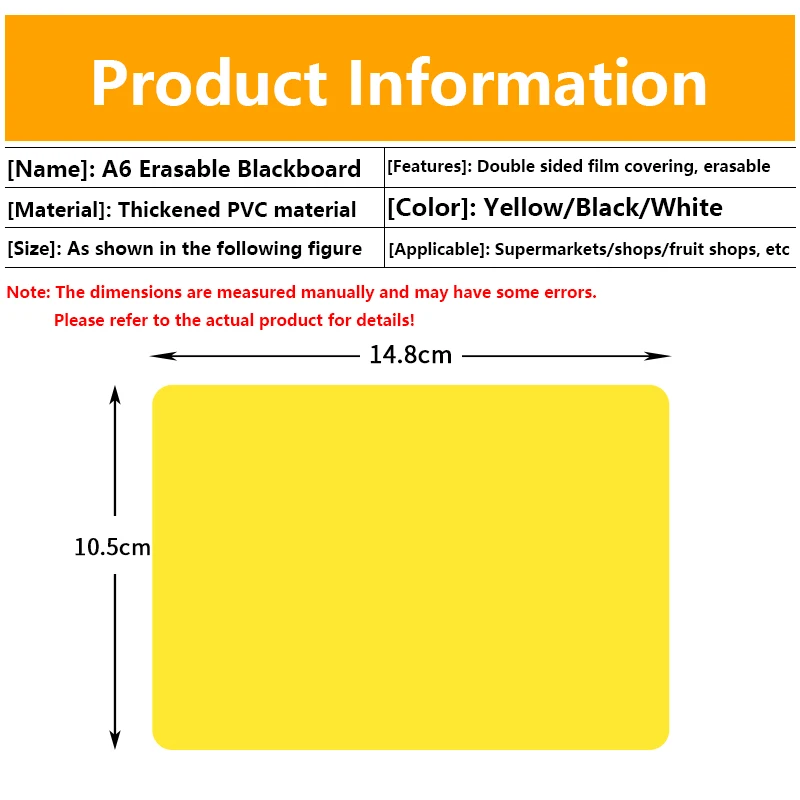 A5/A6 Fruit Price Display Stand Supermarket Waterproof Erasable Label Vegetable Fresh Aquatic Product Promotional Brand 10Pcs