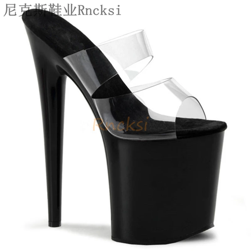 

Rncksi 20cm slippers with high waterproof platform 10cm size 34-46 high shoes, nightclub bar women's non-slip shoes.