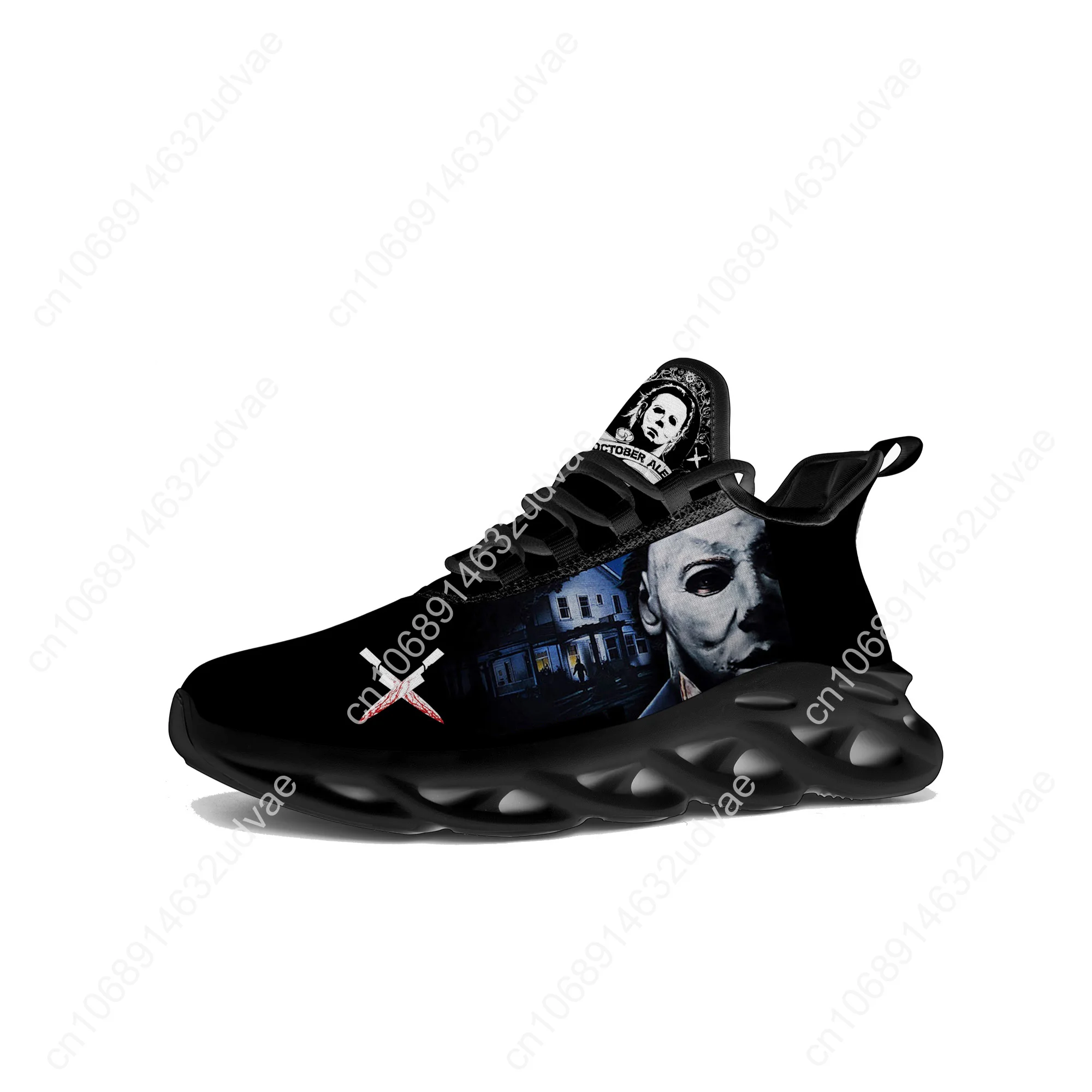 Horror Halloween Flats Sneakers Michael Myers Mens Womens Sports Running Shoes High Quality Sneaker Customized Made Shoe