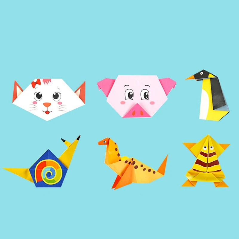 Libro de Origami de dibujos animados para niños, rompecabezas 3D hecho a mano, manualidades de animales, juguete educativo para niños, 108 piezas