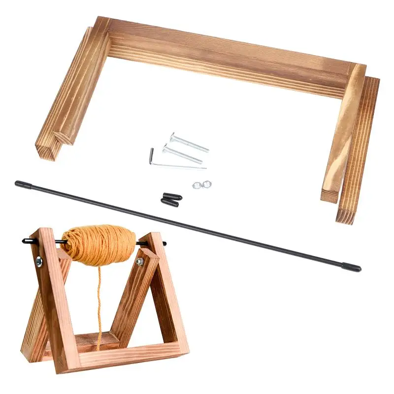 Wooden Yarn Roll Holder Desktop Yarn Rack Ribbon Storage Ribbon Storage Rack Wool Ball Hand-Knitting Tool Solid Wood Spool Rack