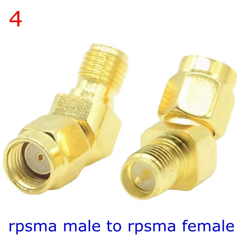 SMA To RPSMA 45° 135° Degree Bevel Male Female Adapter Connector 45 Degree 135 Angle SMA To SMA for WiFi Antenna/FPV Drone Brass