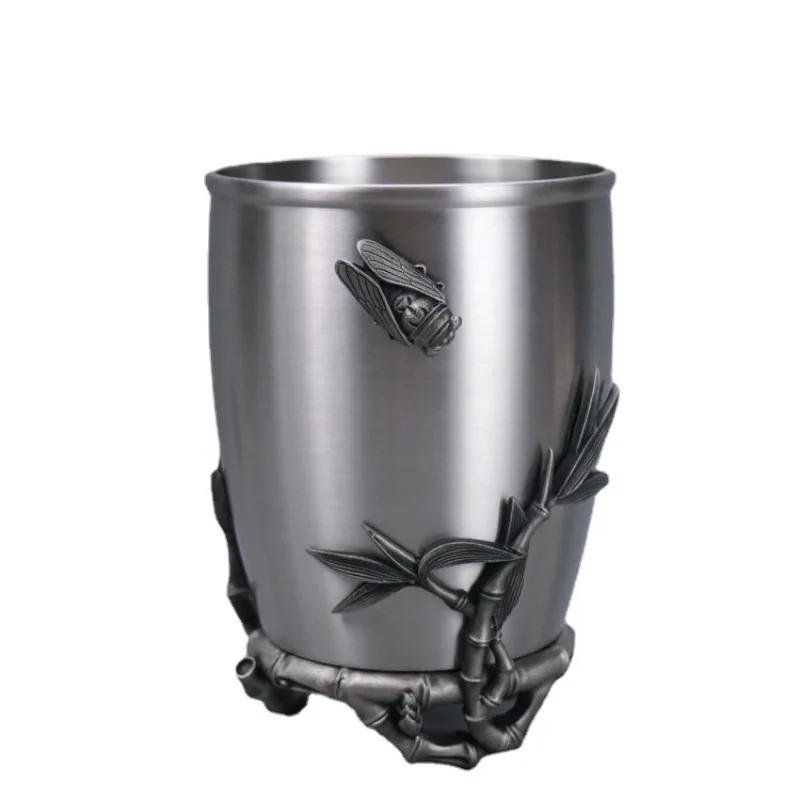 Pure tin pen holder large desk craft gift ornament