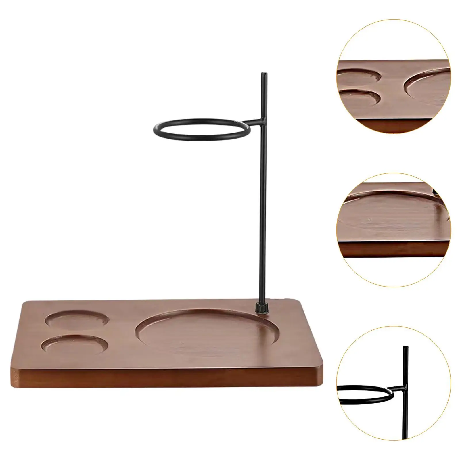 حامل ديكور منقط القهوة يدعم متعدد الأغراض مع قاعدة خشبية وحامل أكواب فلتر القهوة لهدايا المقهى والمطبخ والمطعم والمنزل