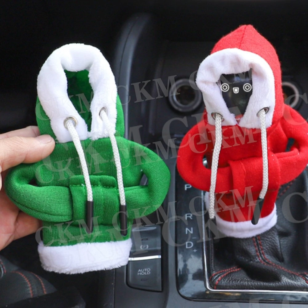 Santa Claus Gear Shift Hoodie Cover Shift Cover Gear Handle Decoration Fits Universal Automatic Car Shift Lever Interior Decor