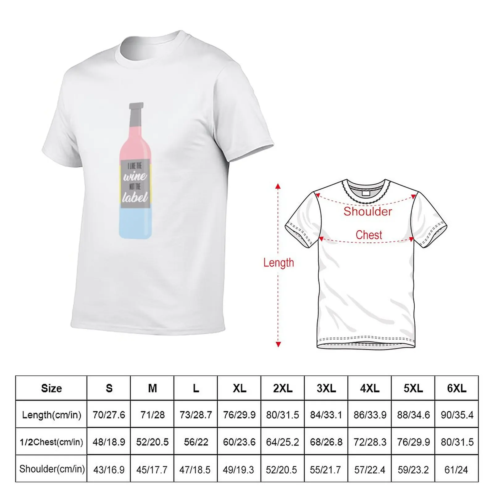 New i like the wine, not the label T-Shirt funny t shirt Aesthetic clothing mens graphic t-shirts hip hop