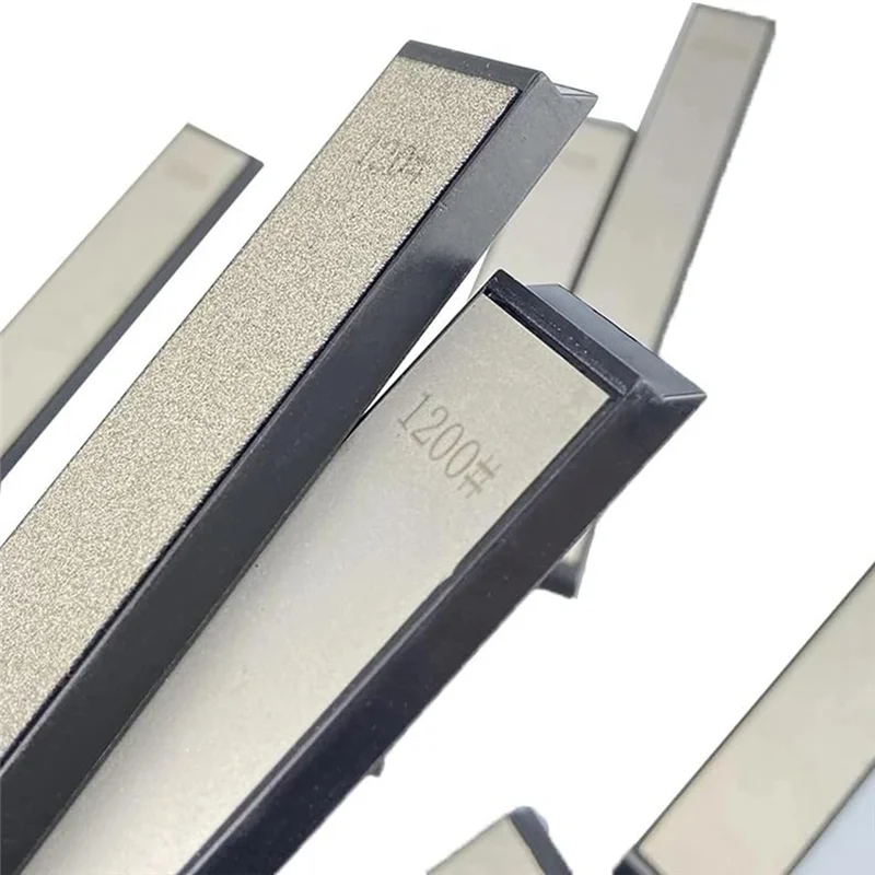 Diamond Sharpening Stones,6 Diamond Whetstones-240/400/800/1200/2000/3000,1Leather Strop,1 Knife Sharpening Angle Guide-ABQU