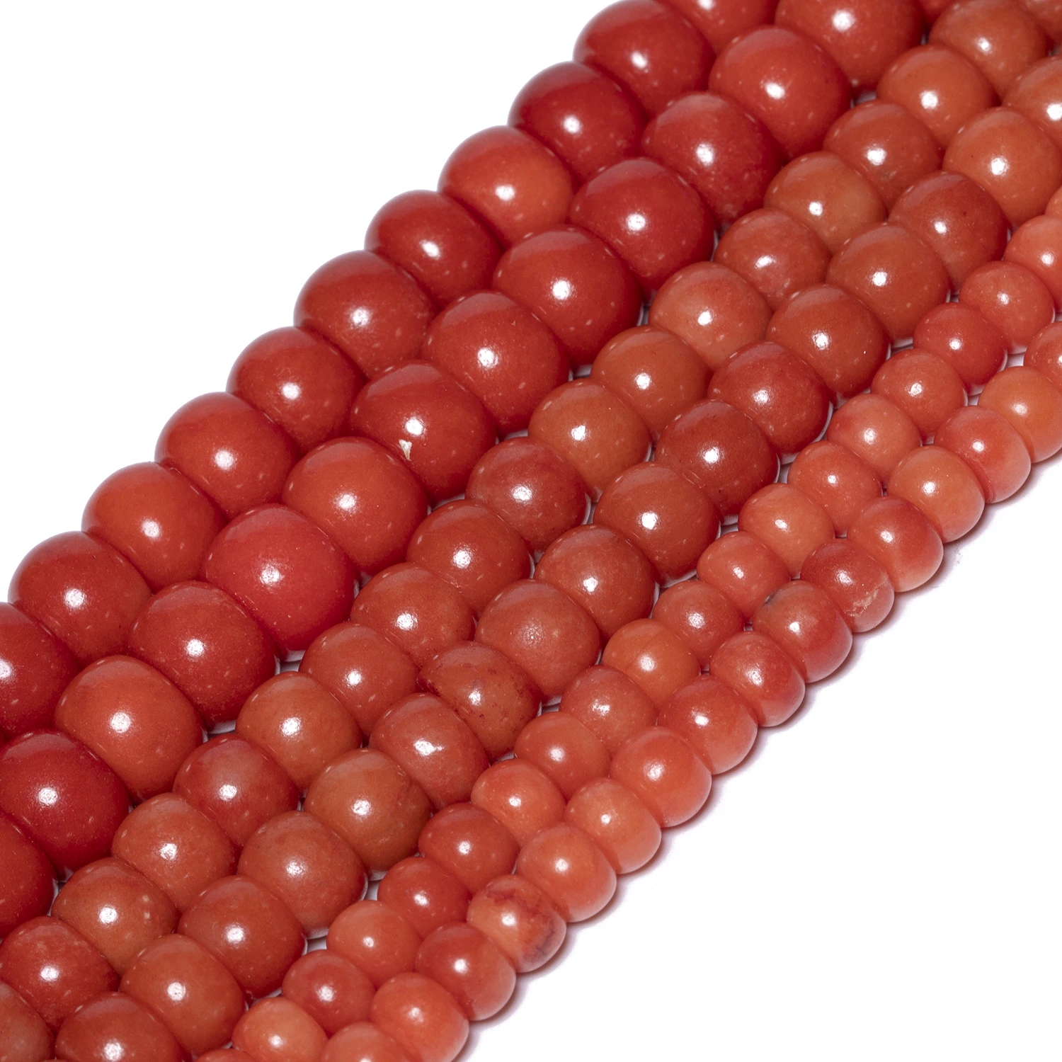Flat Round Red Stone Beads Abacus Shape Loose Spacer Beading for Jewelry Making Diy Charm Bracelet Necklace Crafts