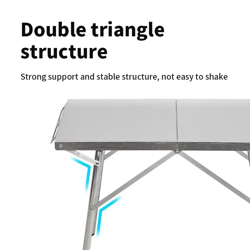 Shine Trip Outdoor Camping Folding Table Portable Stainless Steel Picnic Table Camping Leisure Barbecue High Temperature Resista