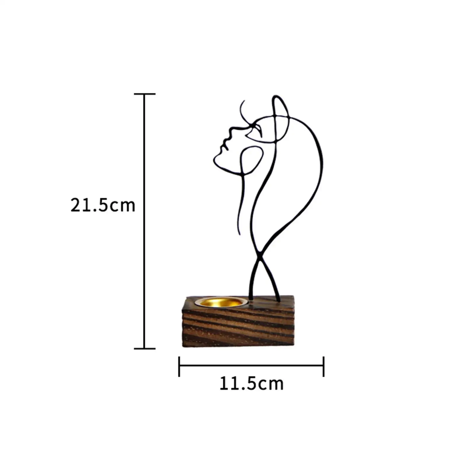 Looking up Women Face Figures Statue Incense Burner Human Sculptures for Home Black