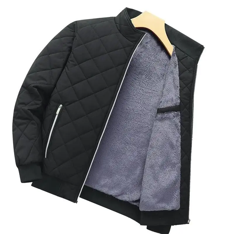 

Men's New Winter High-Quality Fashion Trend Casual Versatile Cotton Coat With Stand Up Collar Zipper For Warm And Plush Coating