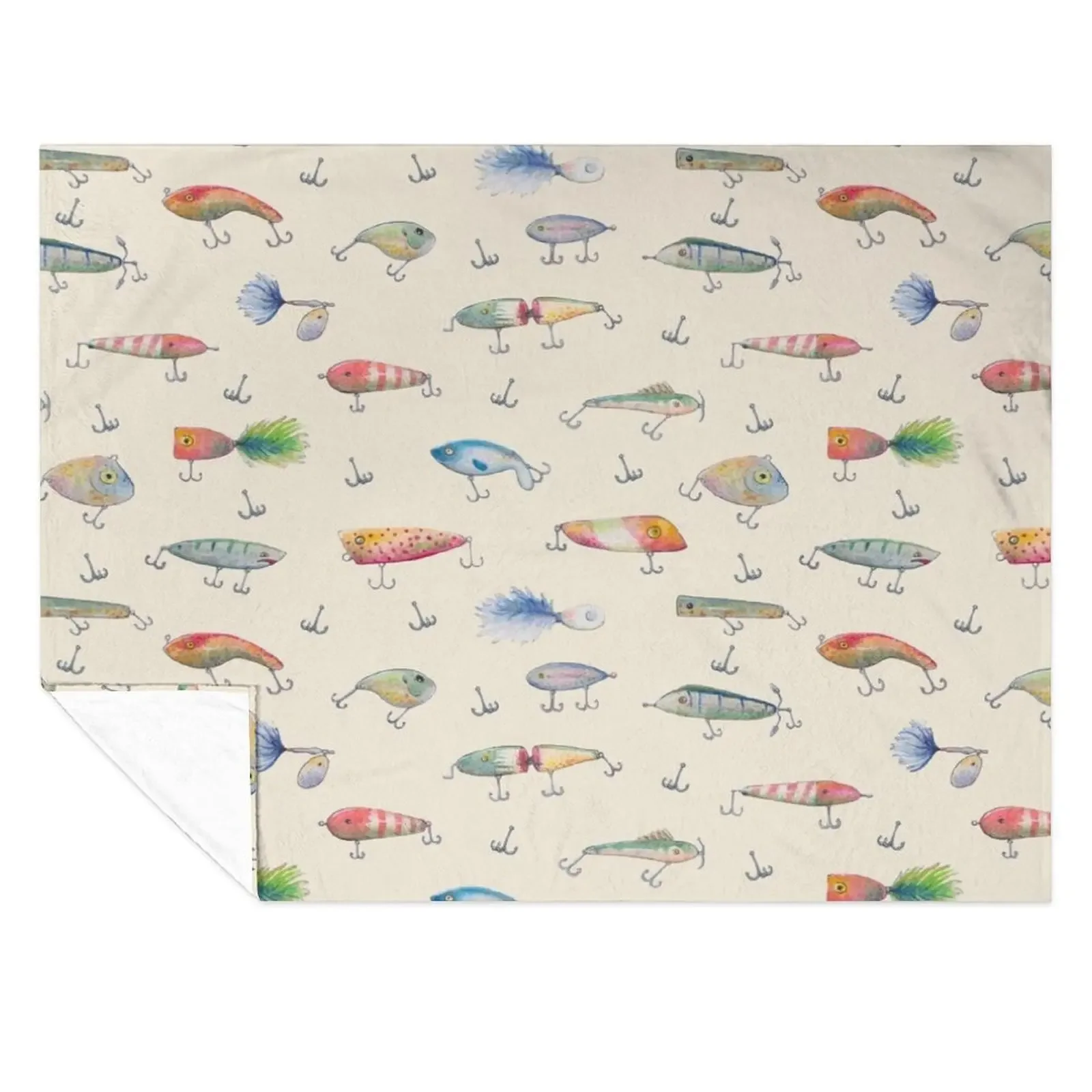 

Fishing Lures Throw Blanket Decorative Sofas halloween Luxury Throw Multi-Purpose Blankets